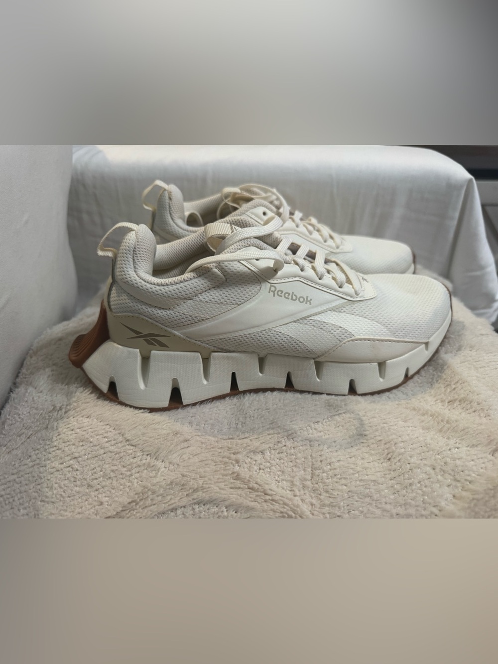 Reebok Women's Zig-Style Chunky Sneakers in Cream